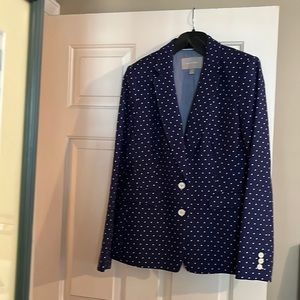 Banana Republic blue/white polka dot blazer